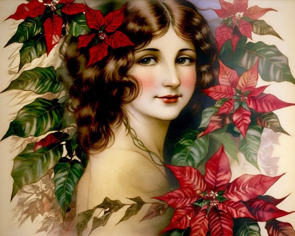 Victorian Woman Oil Painting in Soft Browns and Golds