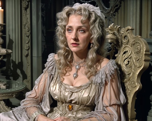 Elegant Woman in Vintage Setting with Candlelight