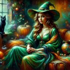 Mystical Scene with Young Woman and Enchanted Elements