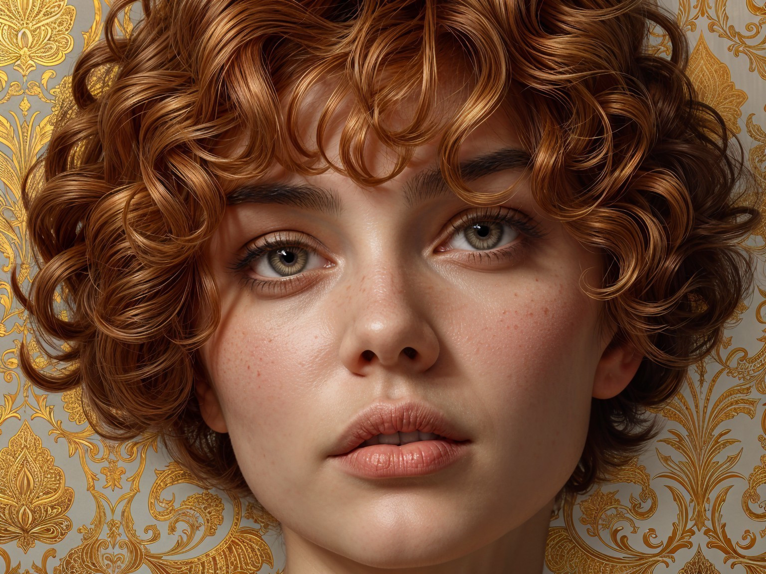 Close-up Portrait of a Young Woman with Red Hair
