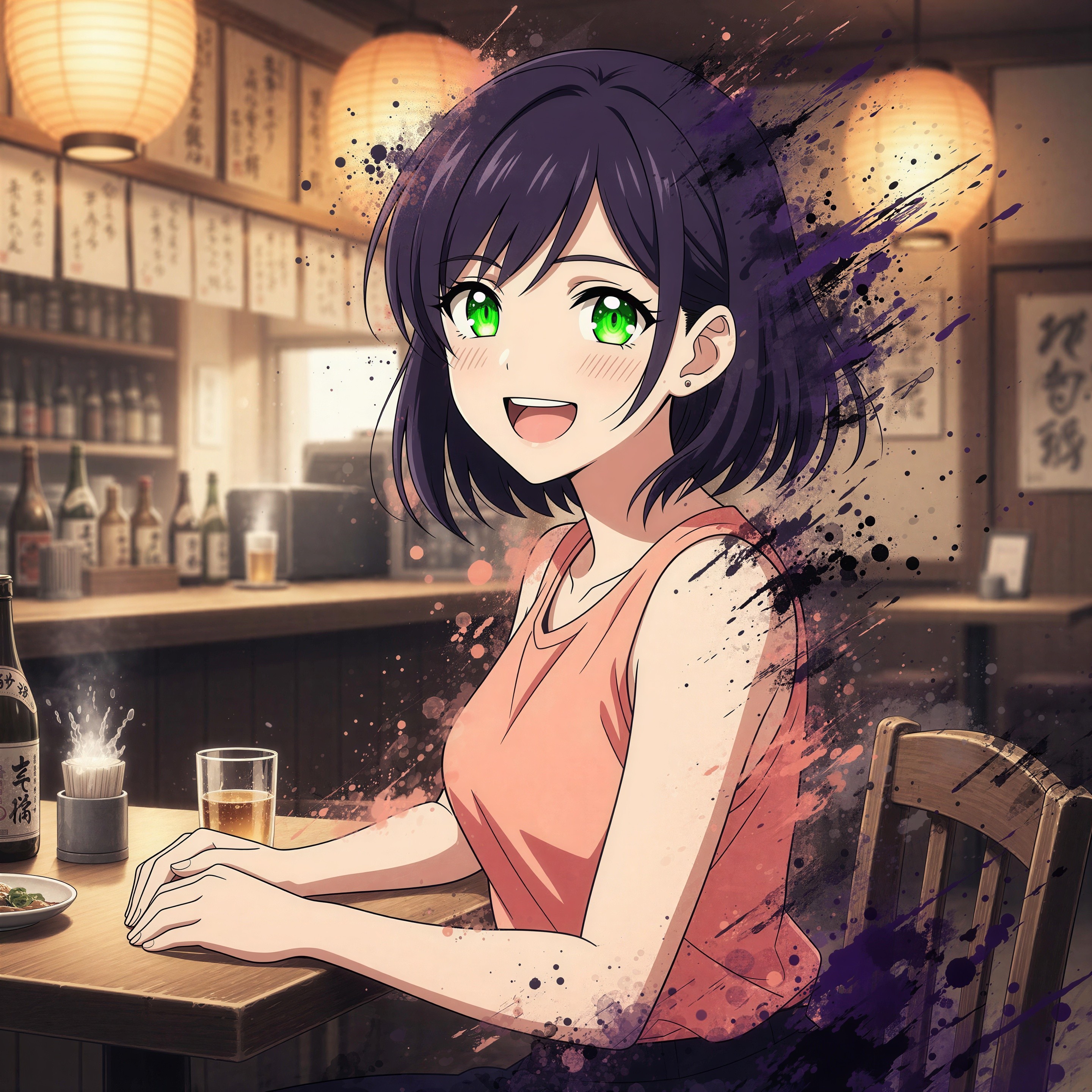 Anime-Style Digital Painting of a Young Woman