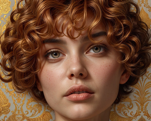 Close-up Portrait of a Young Woman with Red Hair