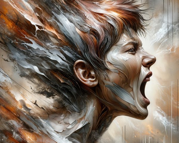 Abstract Profile of an Emotional Figure in Motion