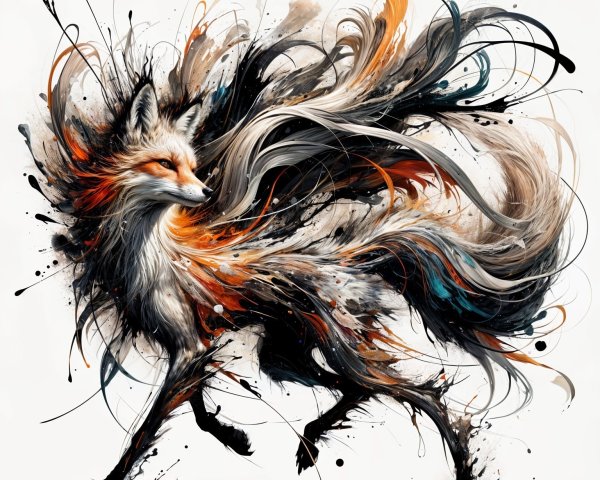 Vibrant Illustration of a Dynamic Fox in Motion