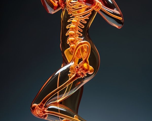 Translucent Anatomical Figure with Dynamic Pose