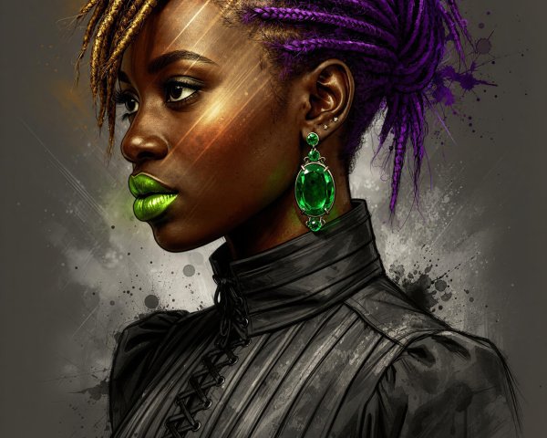 Digital Painting of African Woman with Unique Style