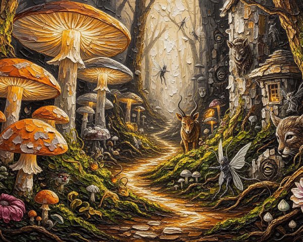 Enchanted Fairytale Forest with Glow-in-the-Dark Elements