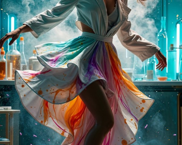 Dynamic Dance in a Colorful, Vibrant Setting