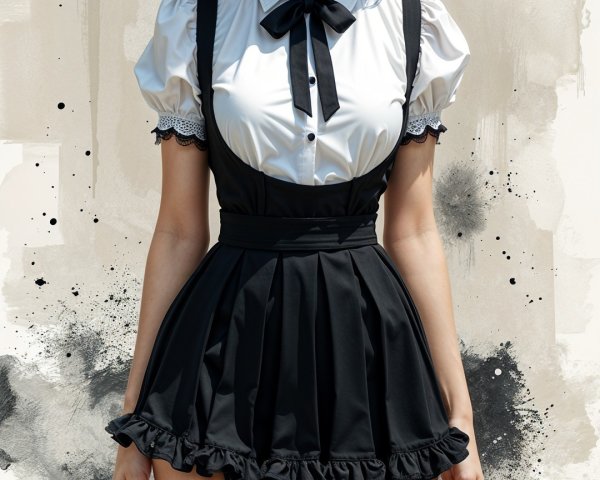Young model in stylish outfit with abstract background