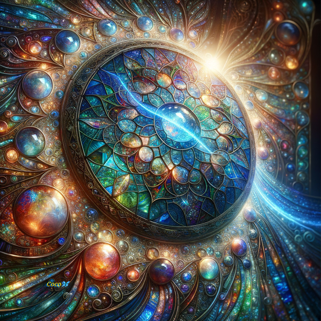 Vibrant Cosmic Design with Intricate Patterns and Colors