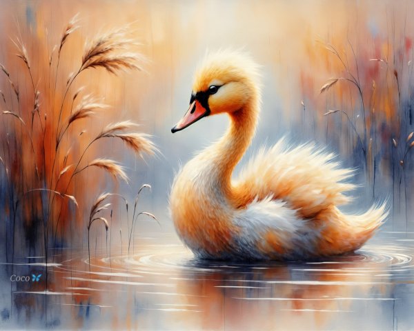 Swan Gliding Through Calm Waters in Serene Setting