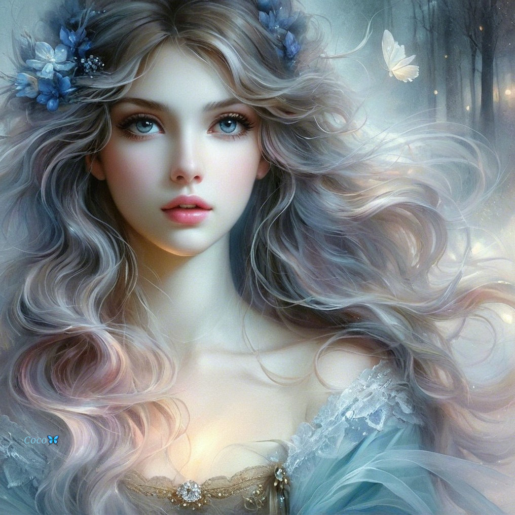 Portrait of a Young Woman in a Whimsical Forest