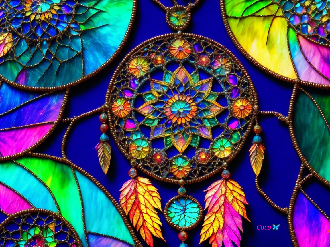 Vibrant Dreamcatchers with Floral Mandala Designs