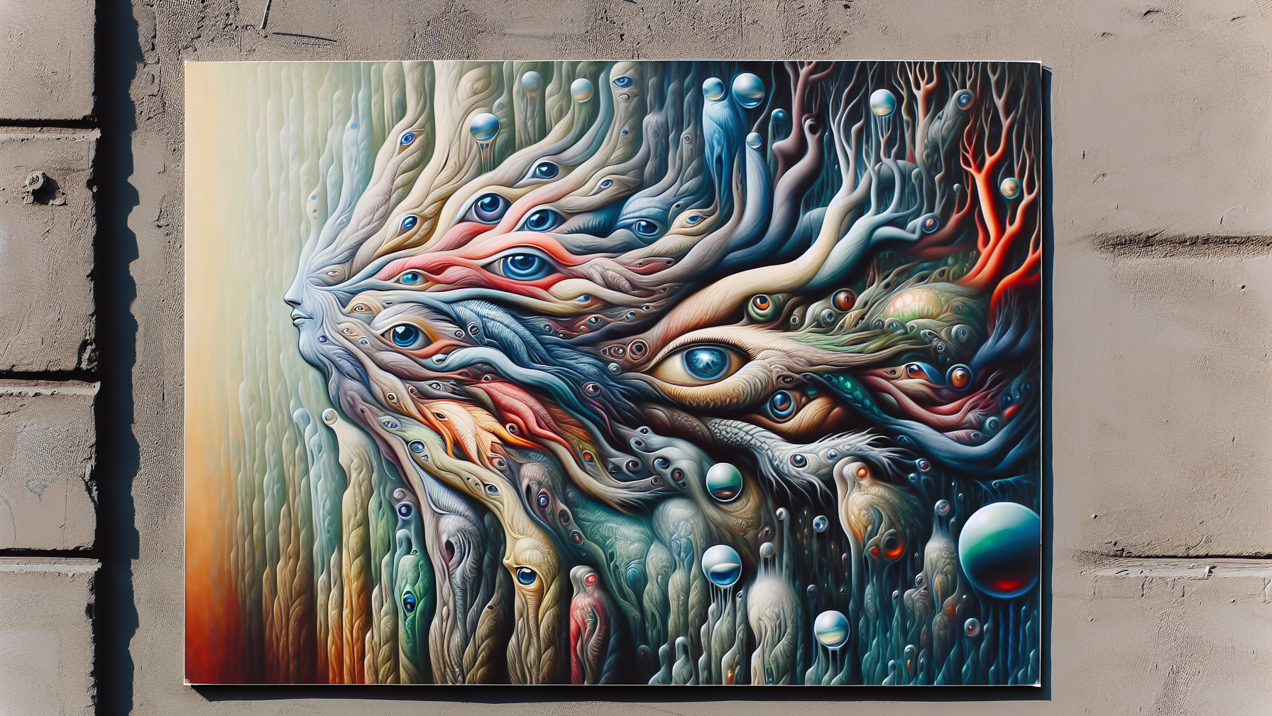 Abstract Artwork with Colorful Swirling Shapes