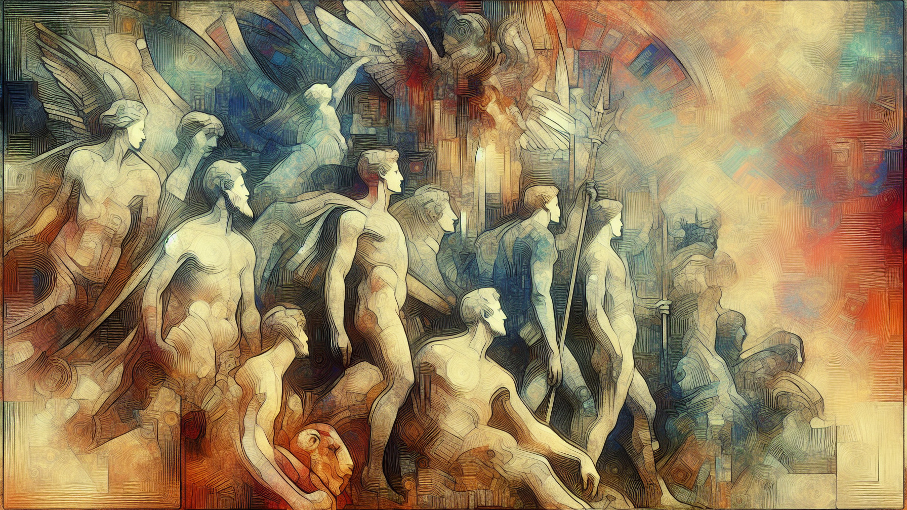 Dynamic Arrangement of Stylized Figures in Art