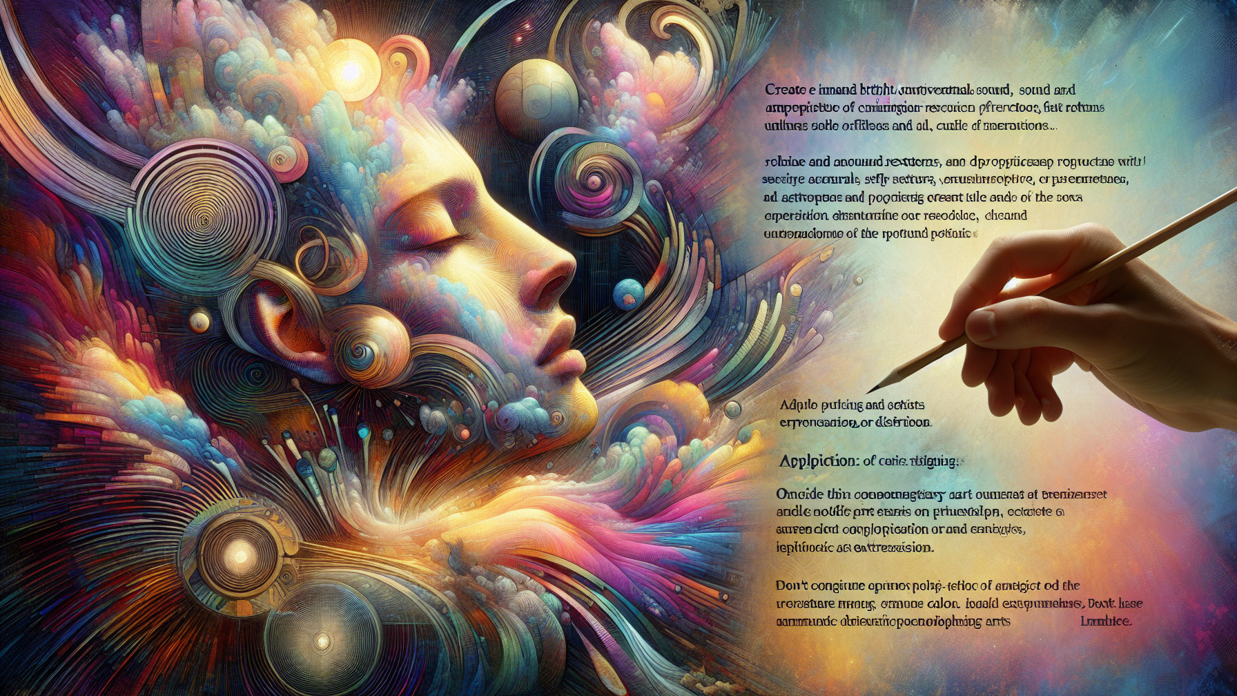 Abstract Human Head with Colors and Cosmic Elements