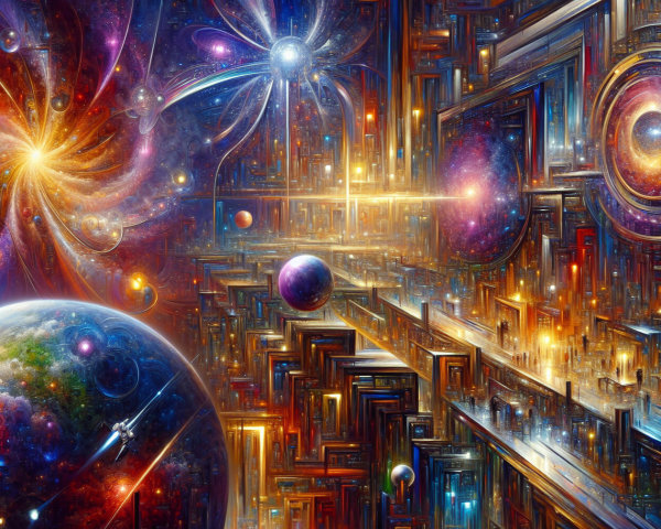 Vibrant Cosmic Scene with Nebulae and Stars