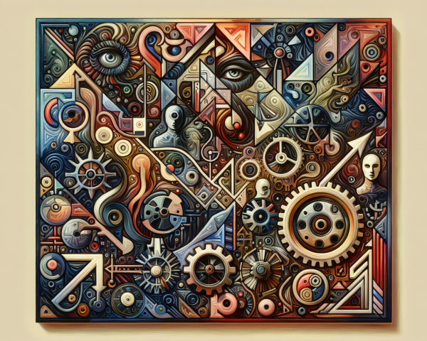 Abstract Collage of Shapes and Geometric Patterns