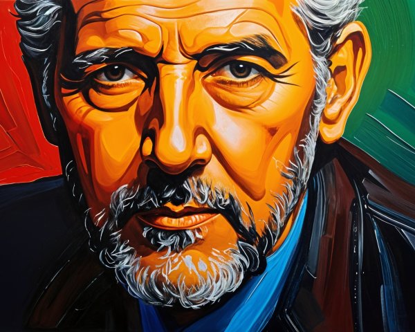 Close-up Portrait of a Man with Vibrant Colors