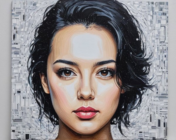 Portrait of a Young Woman with Expressive Features