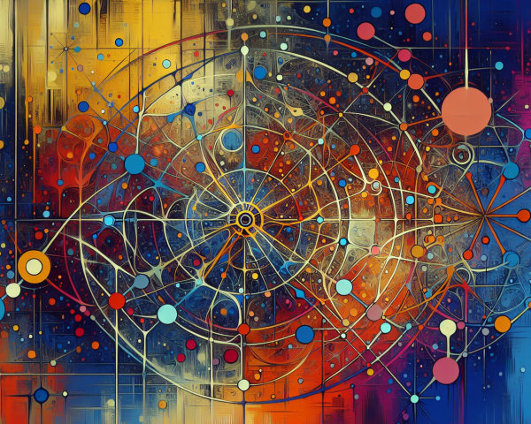 Vibrant Abstract Composition with Geometric Shapes