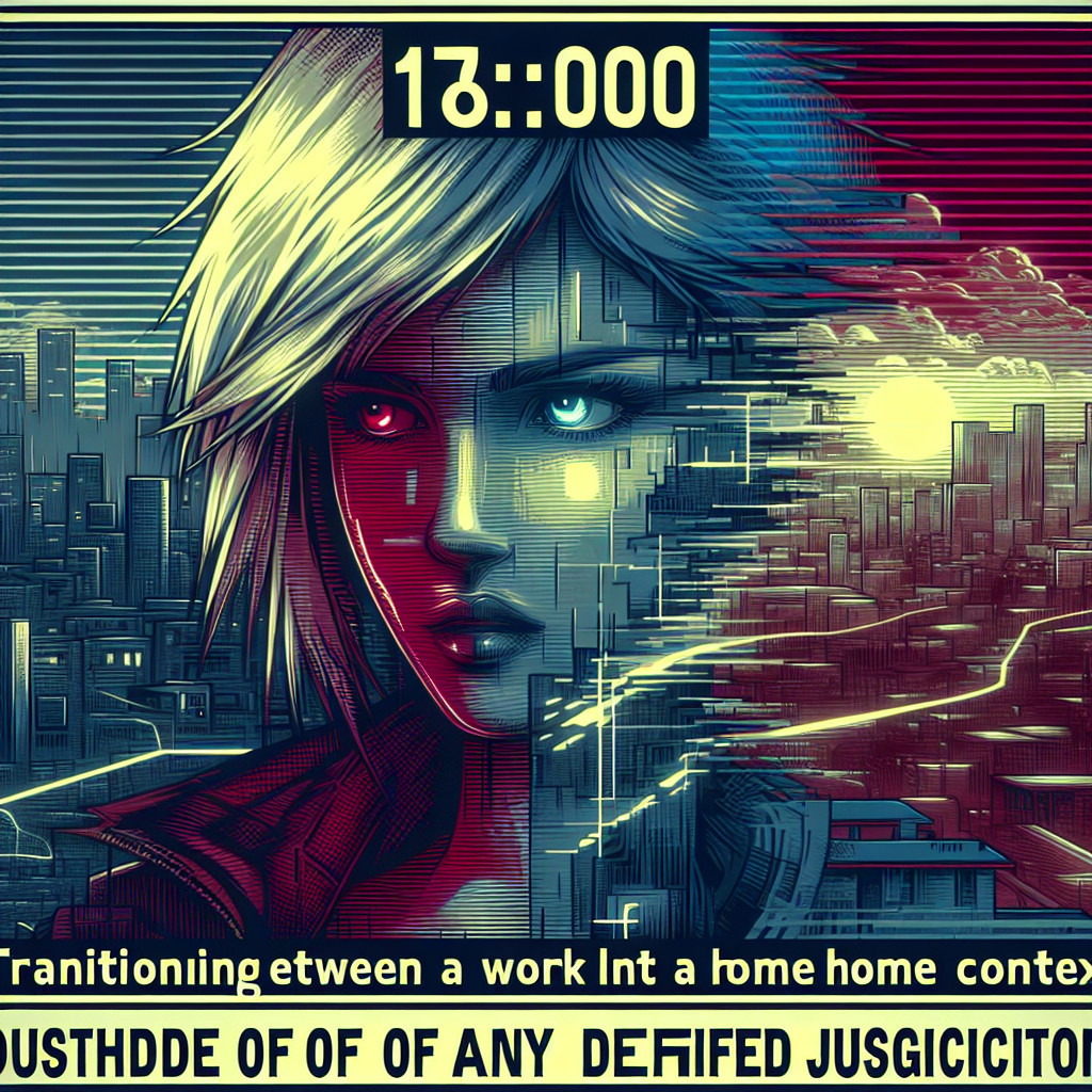 Digitally Rendered Character in Neon Cityscape