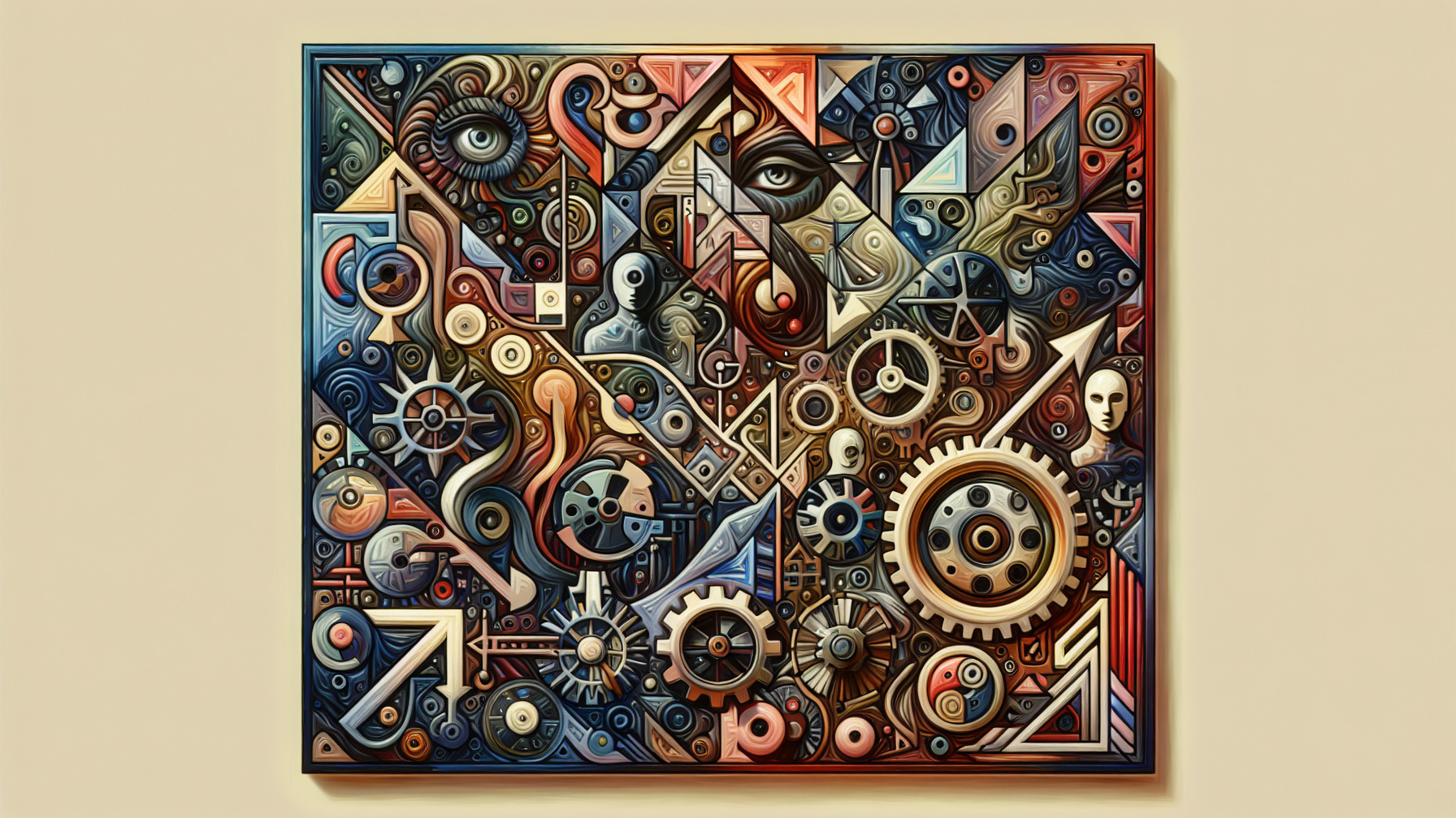 Abstract Collage of Shapes and Geometric Patterns