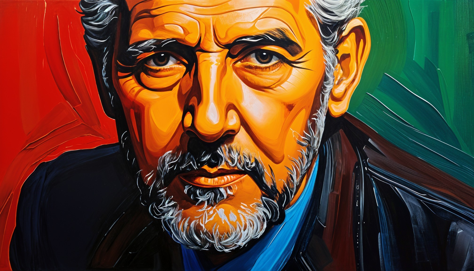 Close-up Portrait of a Man with Vibrant Colors