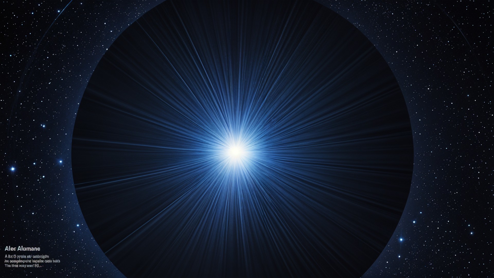 Radiant Blue Light Source in Cosmic Star Field
