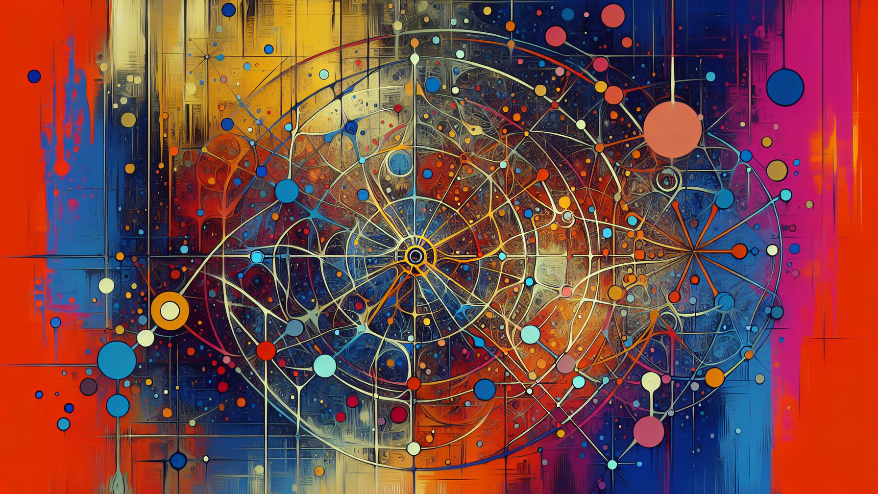 Vibrant Abstract Composition with Geometric Shapes