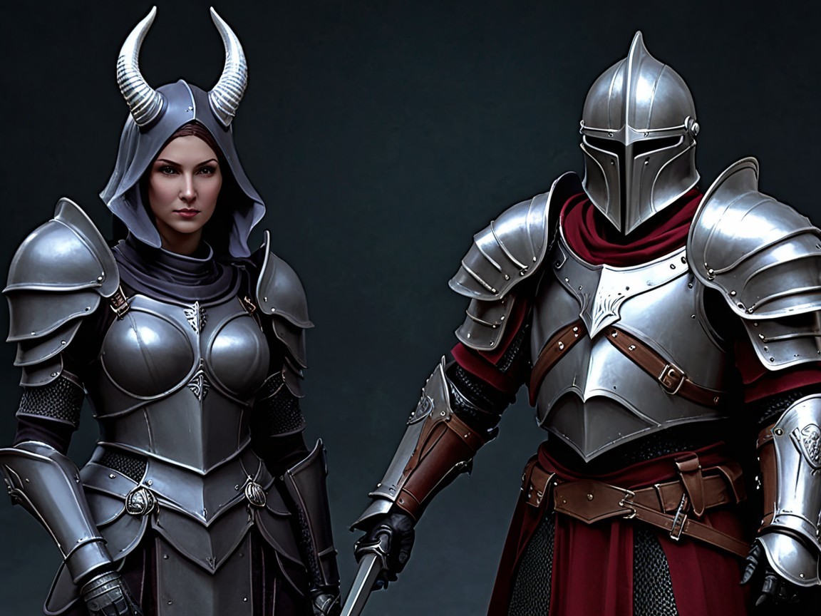 Armored Warriors Depicted as Medieval Knights