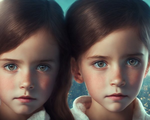 Identical Twin Girls in Enchanting Fantasy Setting