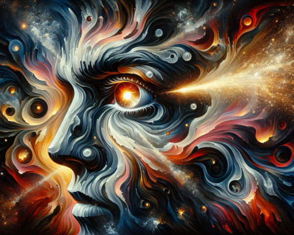 Cosmic Portrait Merging Human Face and Galaxies