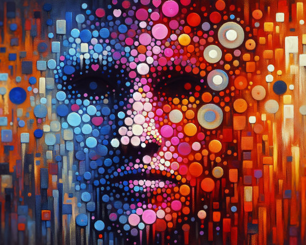 Abstract Face Representation in Colorful Circular Shapes