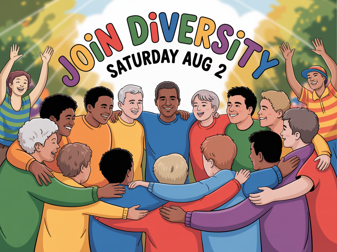 Illustration of Diverse People Embracing in Unity