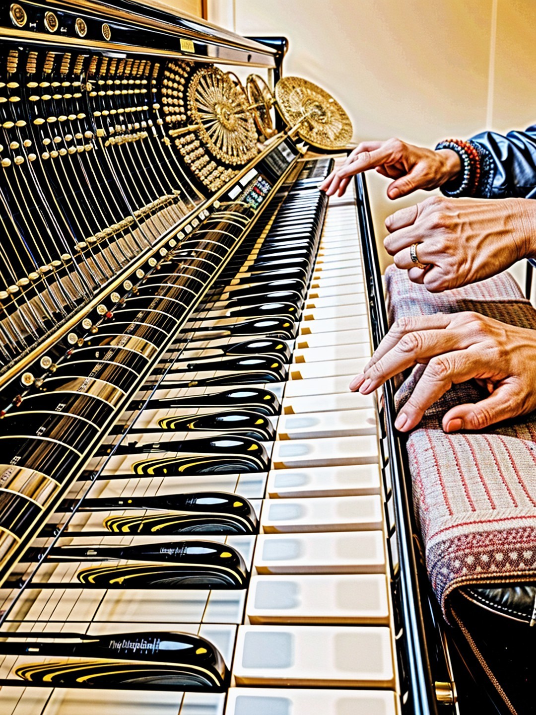 Ornate piano with intricate craftsmanship and elegance