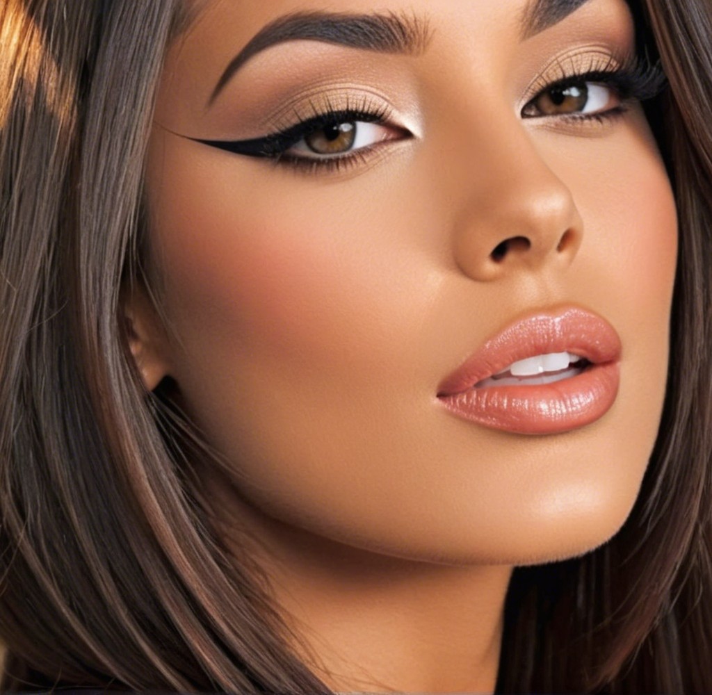 Portrait of a Woman with Flawless Makeup and Hair