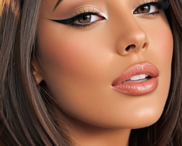 Portrait of a Woman with Flawless Makeup and Hair