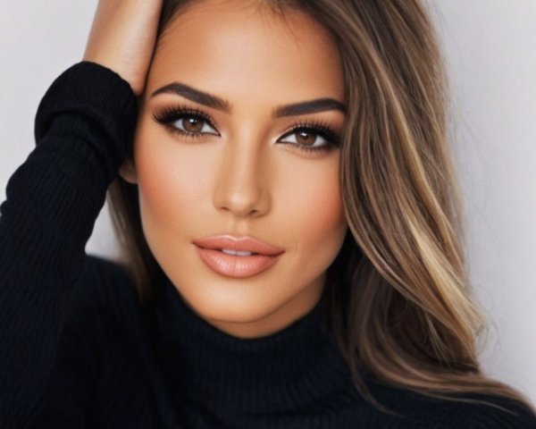 Close-up Portrait of a Woman with Elegant Features