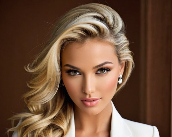 Close-Up Portrait of a Young Woman with Blonde Hair