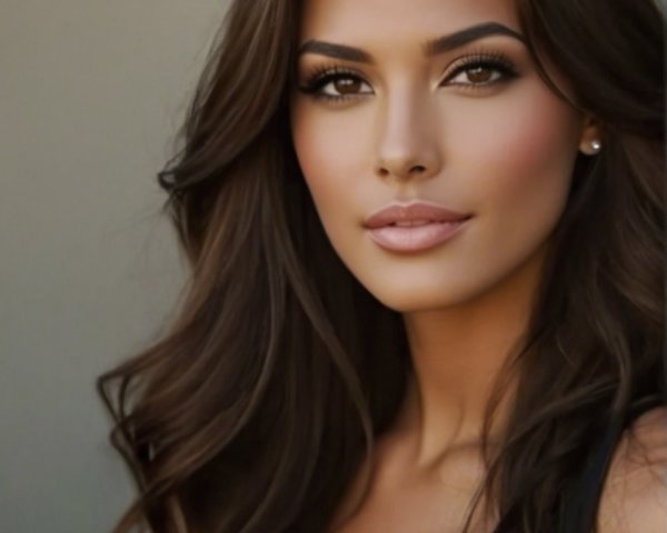 Close-Up Portrait of a Woman with Brown Hair and Smile