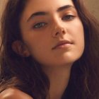 Close-up Portrait of a Woman with Dark Hair and Makeup