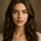 Portrait of a Young Woman with Hazel Eyes and Brown Hair