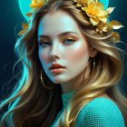 Close-up Portrait of a Young Woman with Brown Hair