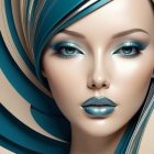 Close-Up Portrait of a Woman with Glamorous Features