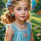 Young woman in sunlit park with palm trees