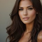 Close-Up Portrait of a Woman with Brown Hair and Smile