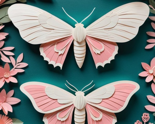 Intricate Paper Art of Butterflies and Colorful Flowers