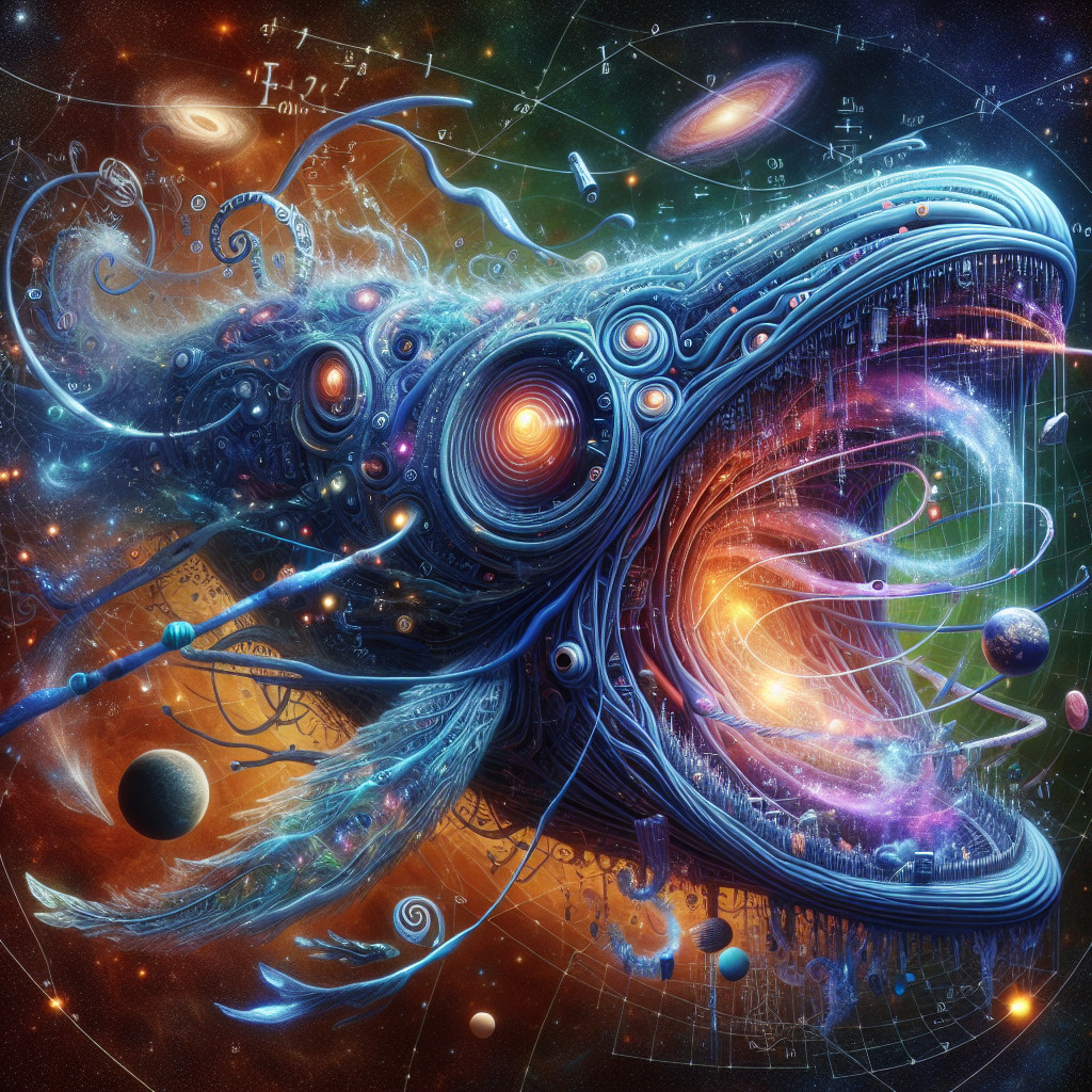 Cosmic Whale in a Vibrant Galaxy with Celestial Elements