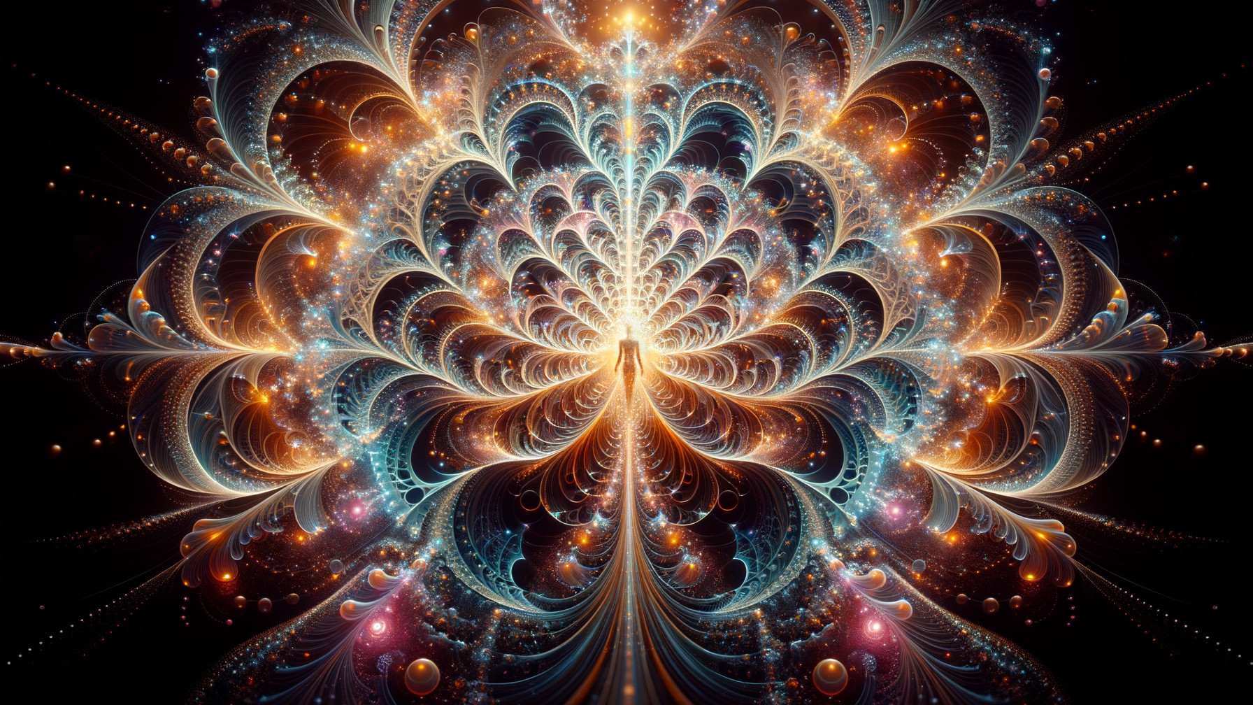Vibrant Fractal Design with Colorful Swirling Patterns